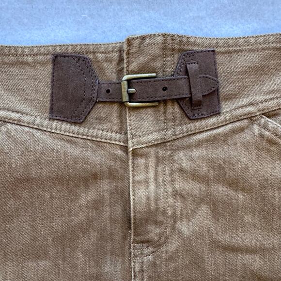 Lauren Jeans Ralph Lauren Brown Cotton Blend Belted Pencil Skirt equestrian 4 - Picture 3 of 7